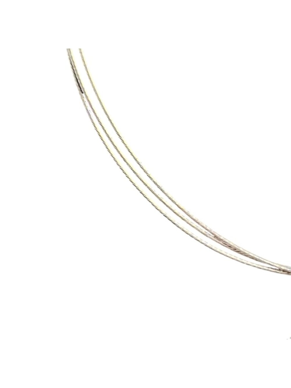 Jones New York 3 Strand Silver Tone Wire Necklace W/ Green Pendant (6346-1-2) - Picture 3 of 7
